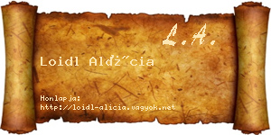 Loidl Alícia névjegykártya